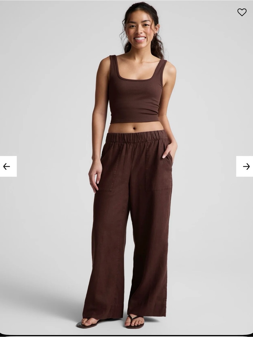 BNWT Beyond Yoga SoftWash Linen Easy Wide Leg Pants Brown Size XS 100% Linen - Picture 1 of 6
